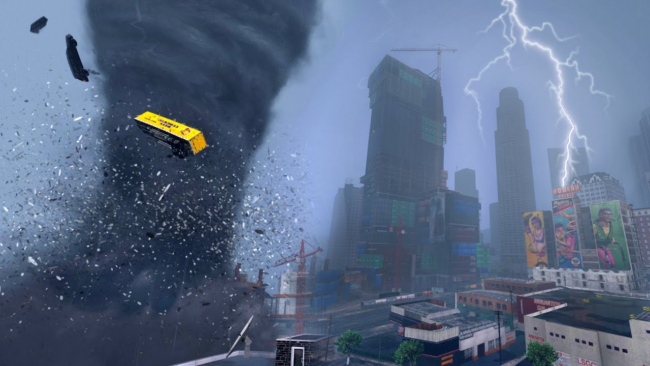 ОГРОМНЫЙ ТОРНАДО ПРОНОСИТСЯ ПО ЛОС-САНТОСУ - КОНЕЦ МОДА «ЛОС-САНТОС» ДЛЯ GTA 5