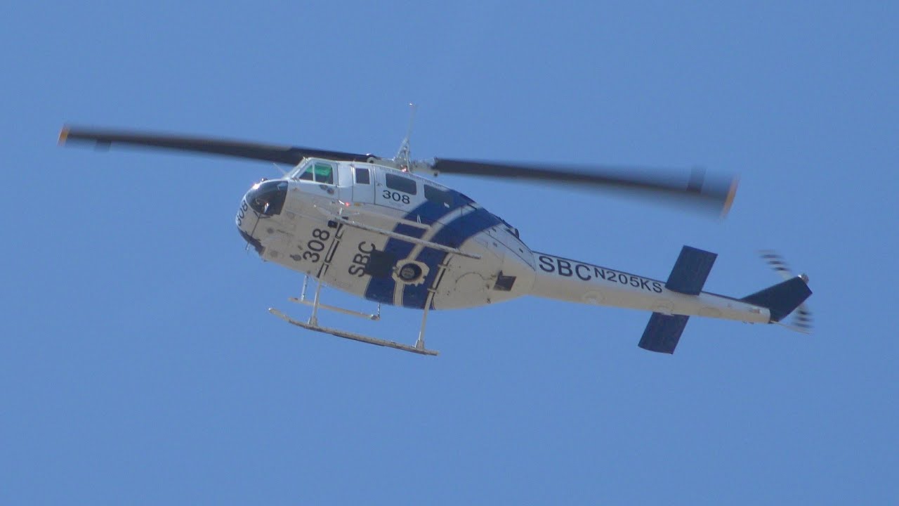 Santa Barbara County Fire Bell 205 [N205KS] flyover EPIC HUEY SOUND!!