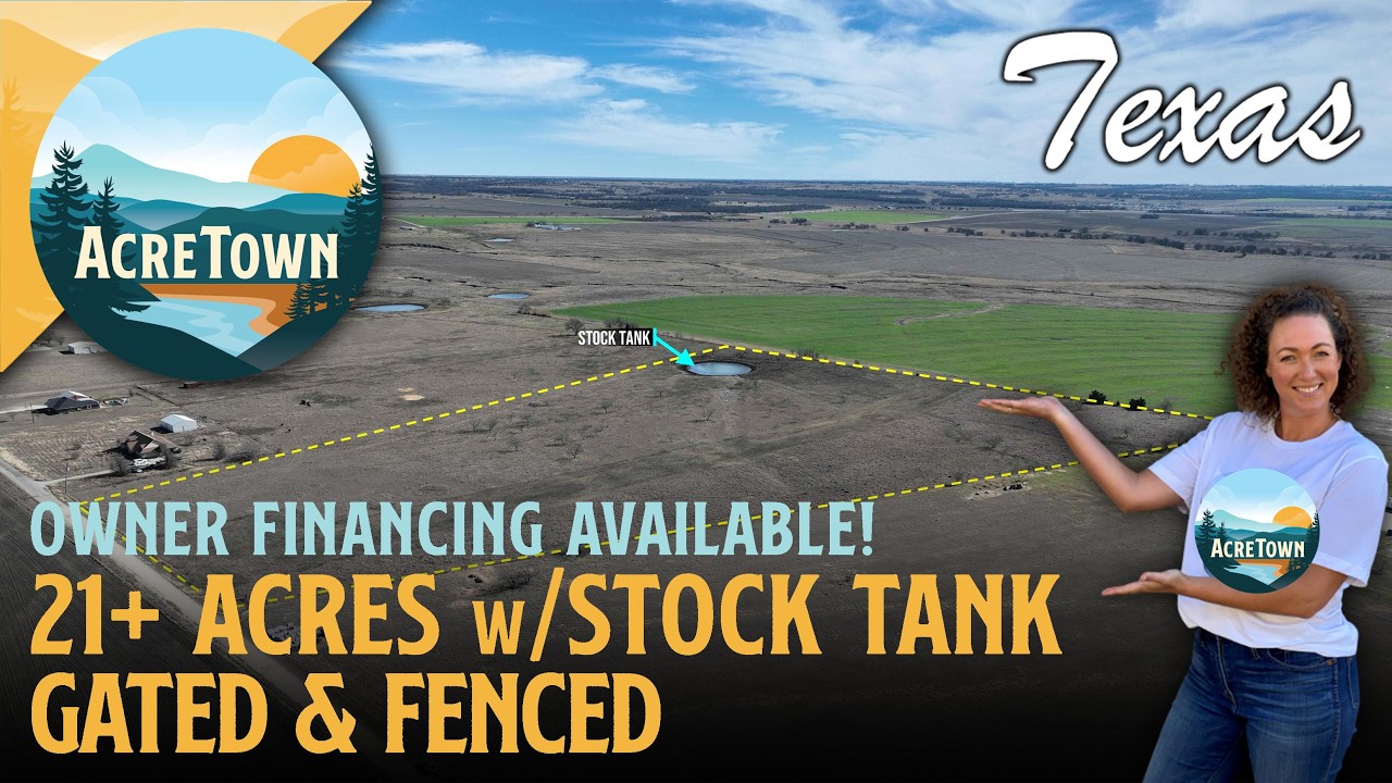 Земельный участок в Техасе на продажу недалеко от Хиллсборо | Более 21 акра с прудом | Огороженна...