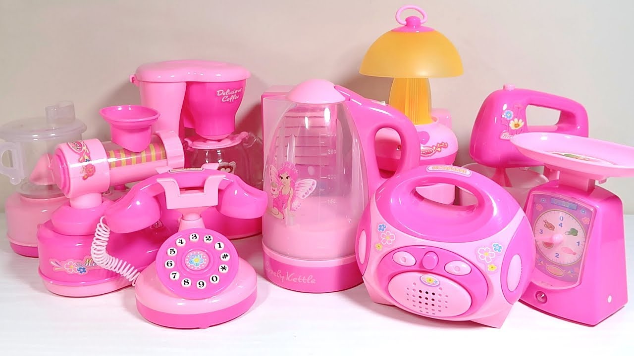 ASMR Unboxing Mini Home Appliances Pink Kitchen Cooking Toys [NO MUSIC]
