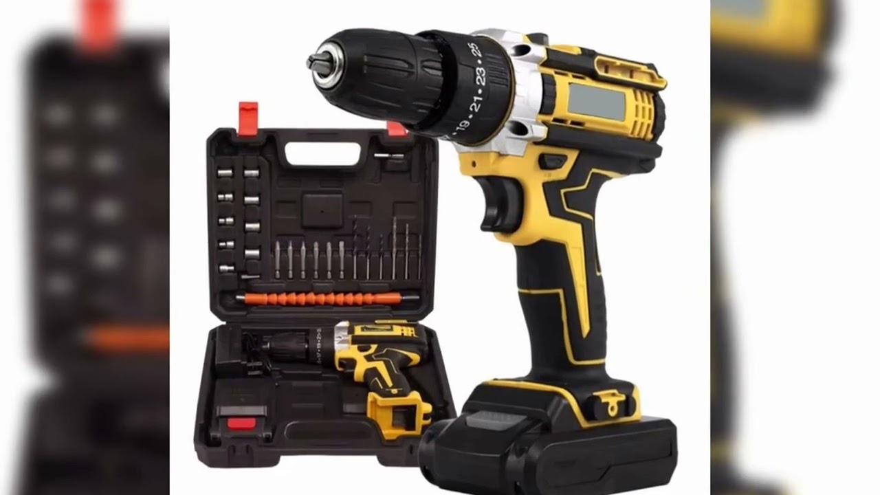A must-have product! Cordless Brushed Electric Hand Drill 1800rpm Pistol Impact Drill 3/8" Electri
