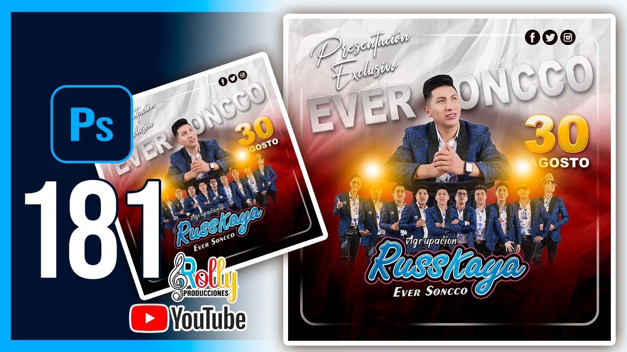 Como realizar en 𝐏𝐇𝐎𝐓𝐎𝐒𝐇𝐎𝐏  Flyers, Afiches, Volantes 𝐆𝐑𝐔𝐏𝐎 𝐑𝐔𝐒𝐒𝐊𝐀𝐘𝐀
