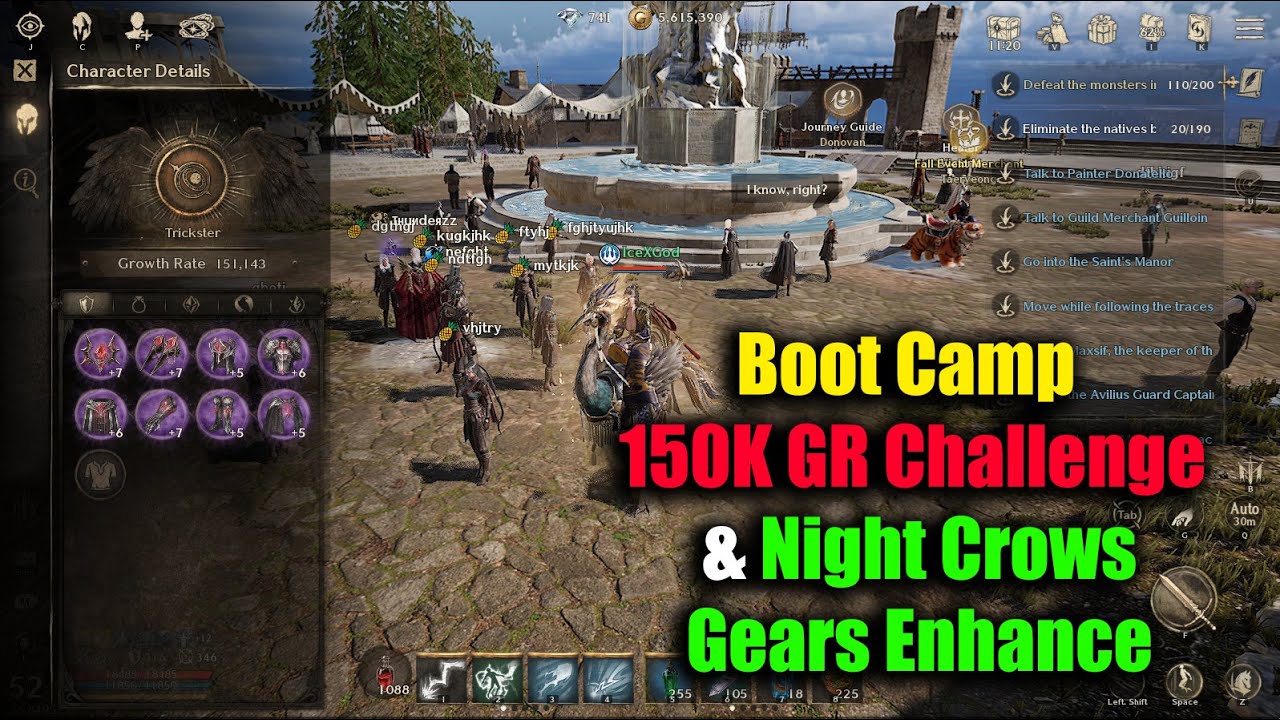 Night Crows Boot Camp 150K GR Challenge и улучшение снаряжения Night Crows