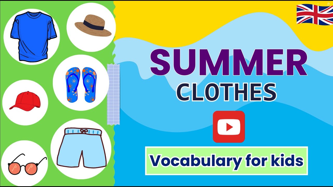 Summer Clothes Vocabulary for kids + Sentences | Memory Game