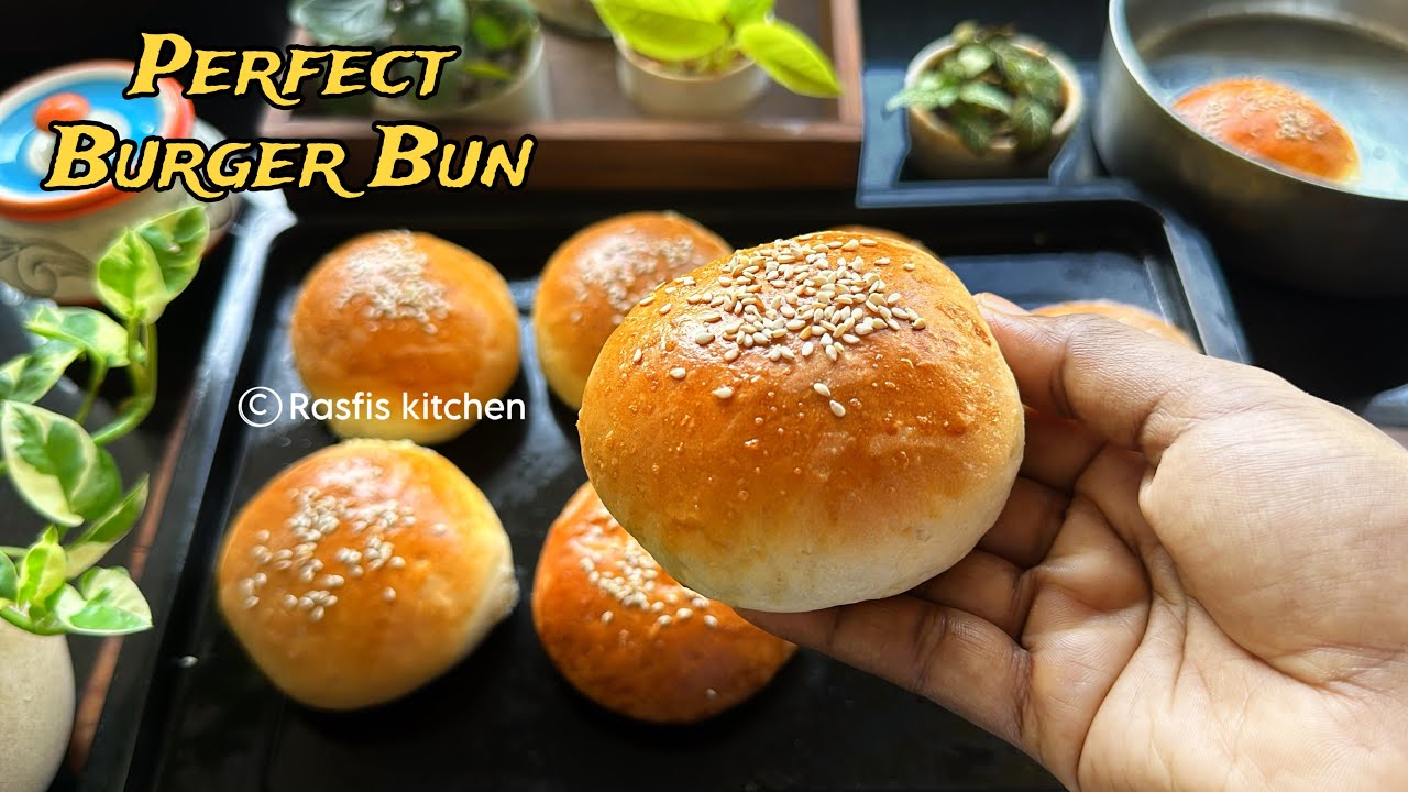 😱പഞ്ഞി പോലുള്ള Burger ബൺ വീട്ടിൽ തയാറാക്കാം 👌/ Burger Bun recipe malayalam / Easy Recipe / Rasfis