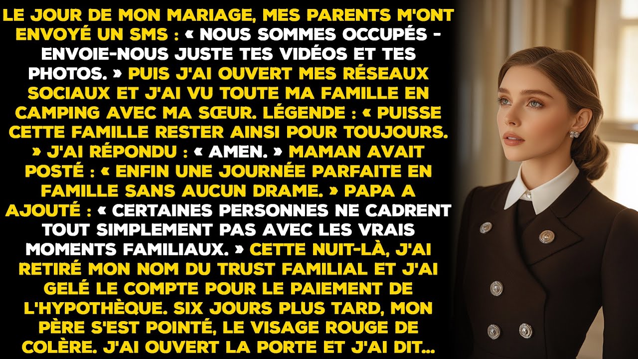 Le jour de mon mariage, mes parents m'ont envoyé un SMS : « Nous sommes occupés - Envoie-nous juste