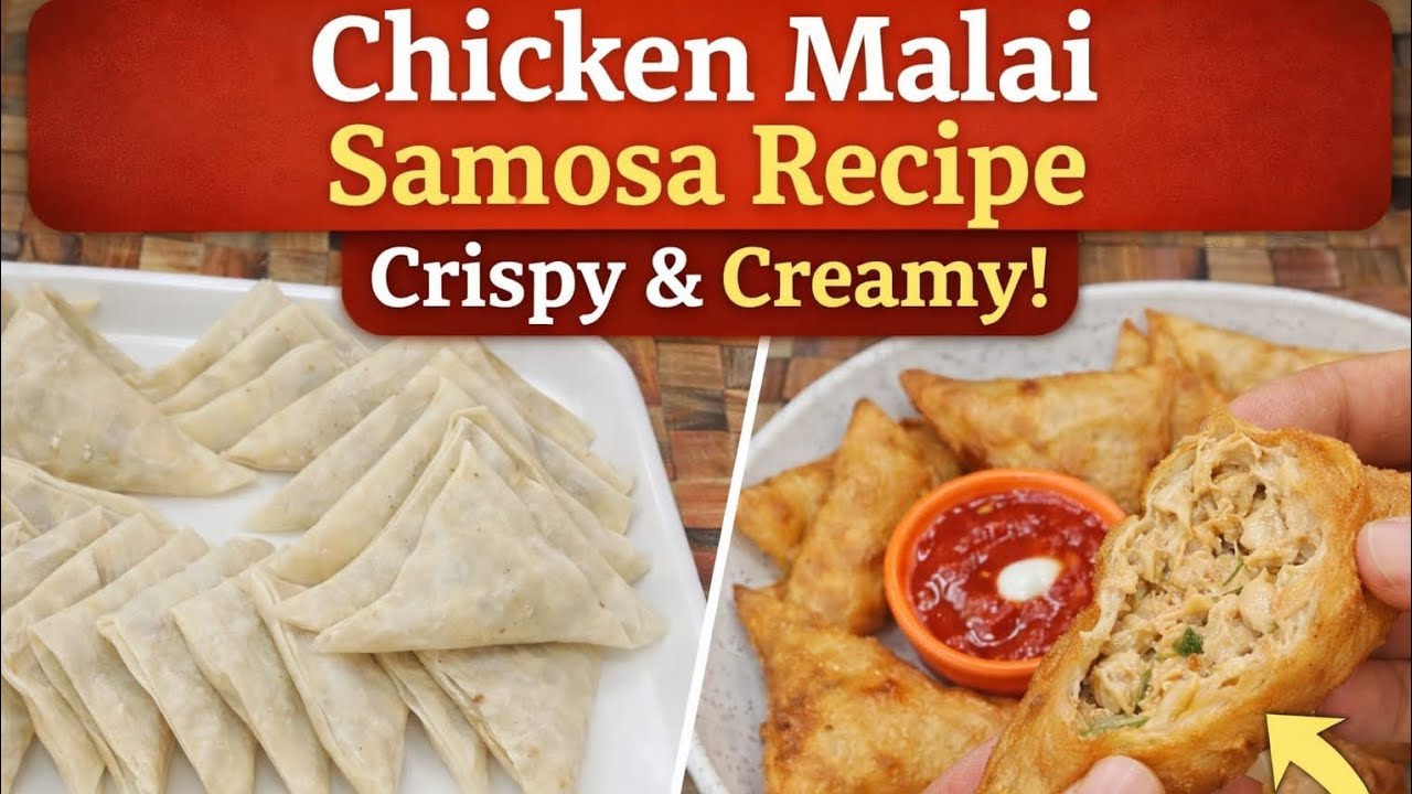 Chicken Malai Samosa Recipe | Crispy & Creamy Homemade Samosa | Easy Ramadan Special Snack