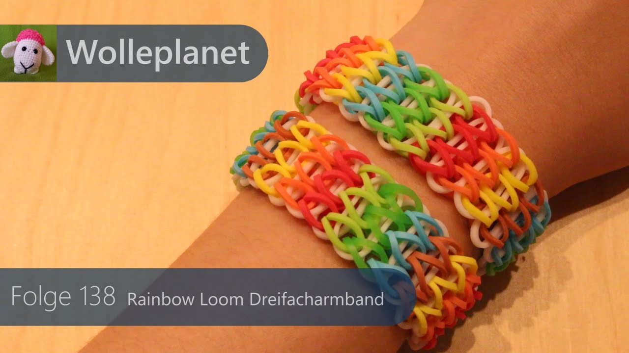 Rainbow Loom Dreifach Armband mit Gabel