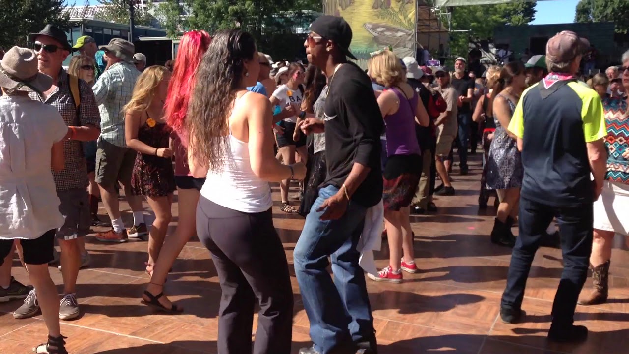 Zydeco dancing. Erin Brandt & Jockque Randell. Portland Blues Fest 2016