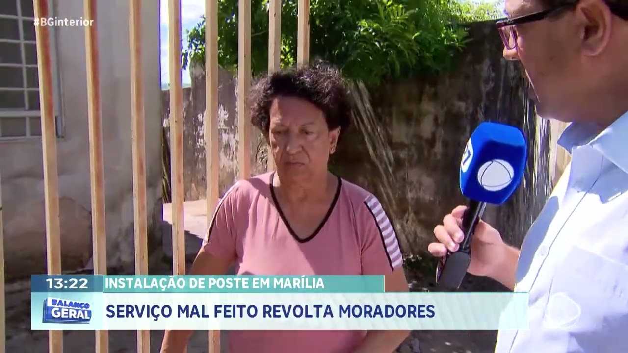 Instalação de poste em Marília: serviço mal feito revolta moradores