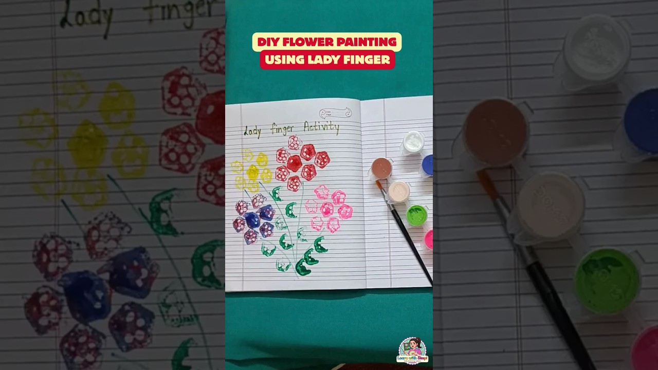 DIY Flower Painting Using Lady Finger | Creative Learning for Kids & Toddlers | Fun Art & Craft #yt