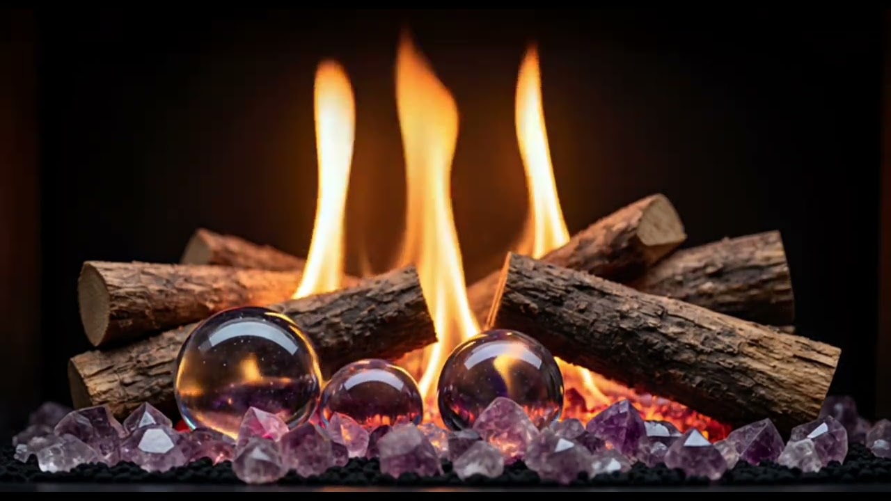 Crackling Fireplace Dark Screen 🔥 9 Hours White Noise for Deep Sleep