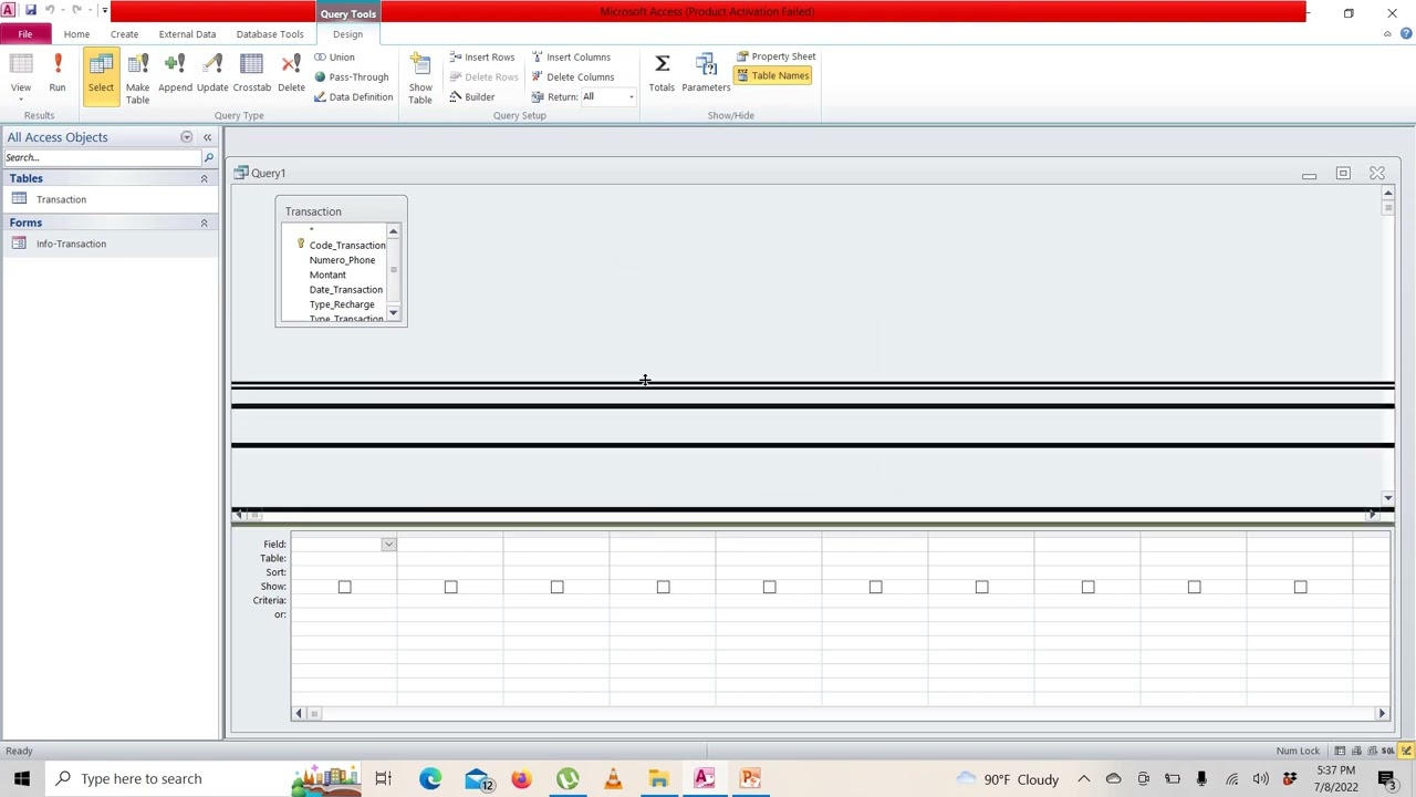 Creer une Requete Selection sur Microsoft Access