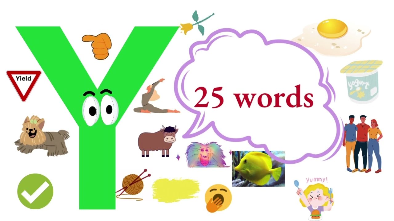 Y words for kids, words start with Y | #ywords @comeonletslearn1 Y words with pictures SoundY