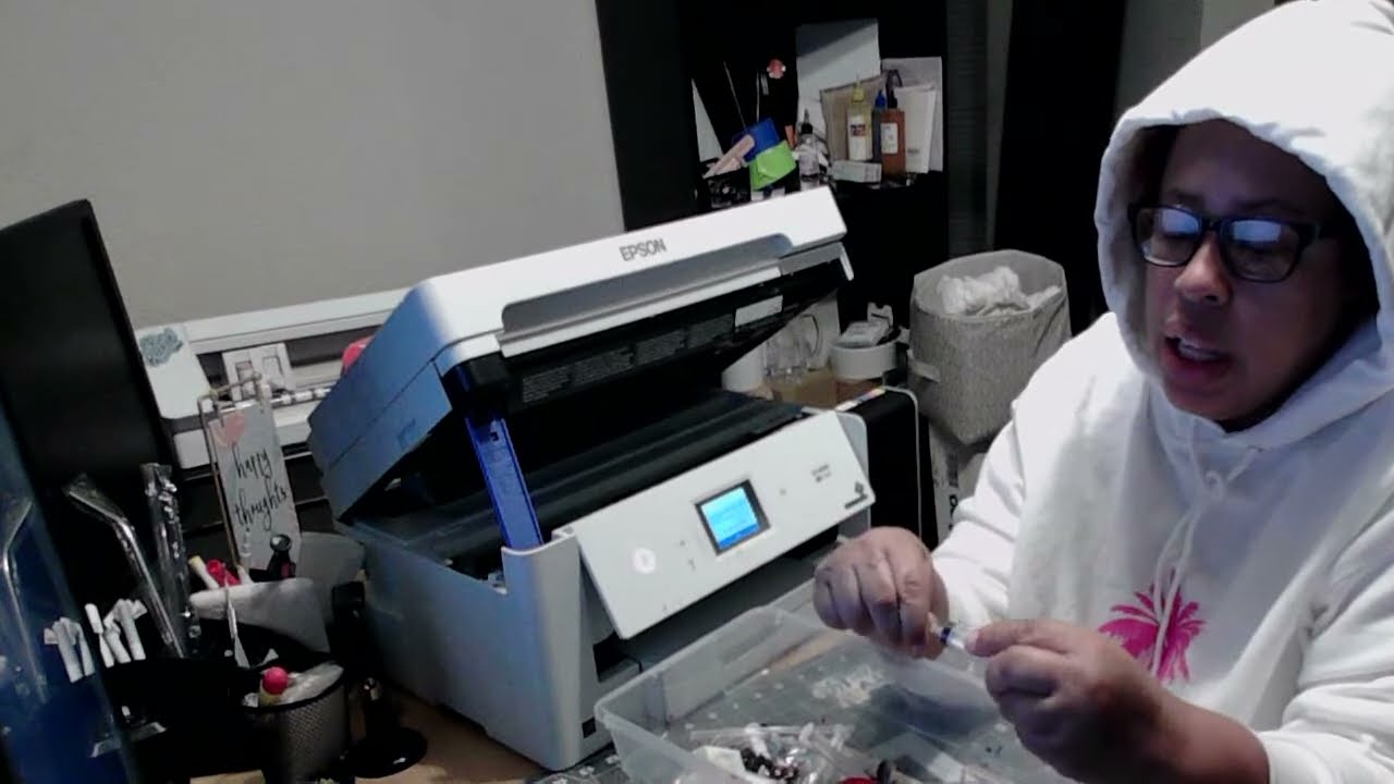 LIVE: Epson ET15000 Printhead Cleaning and Ink Replacement - part1