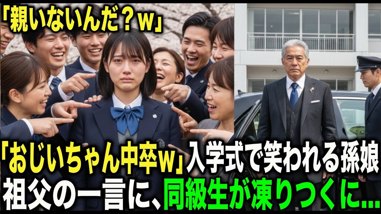 「おじいちゃんが親代わりってｗウケるｗ」「中卒のおじいちゃん」と、高校の入学式で侮辱される女子高生。祖父「私が校長です」同級生「えっ」