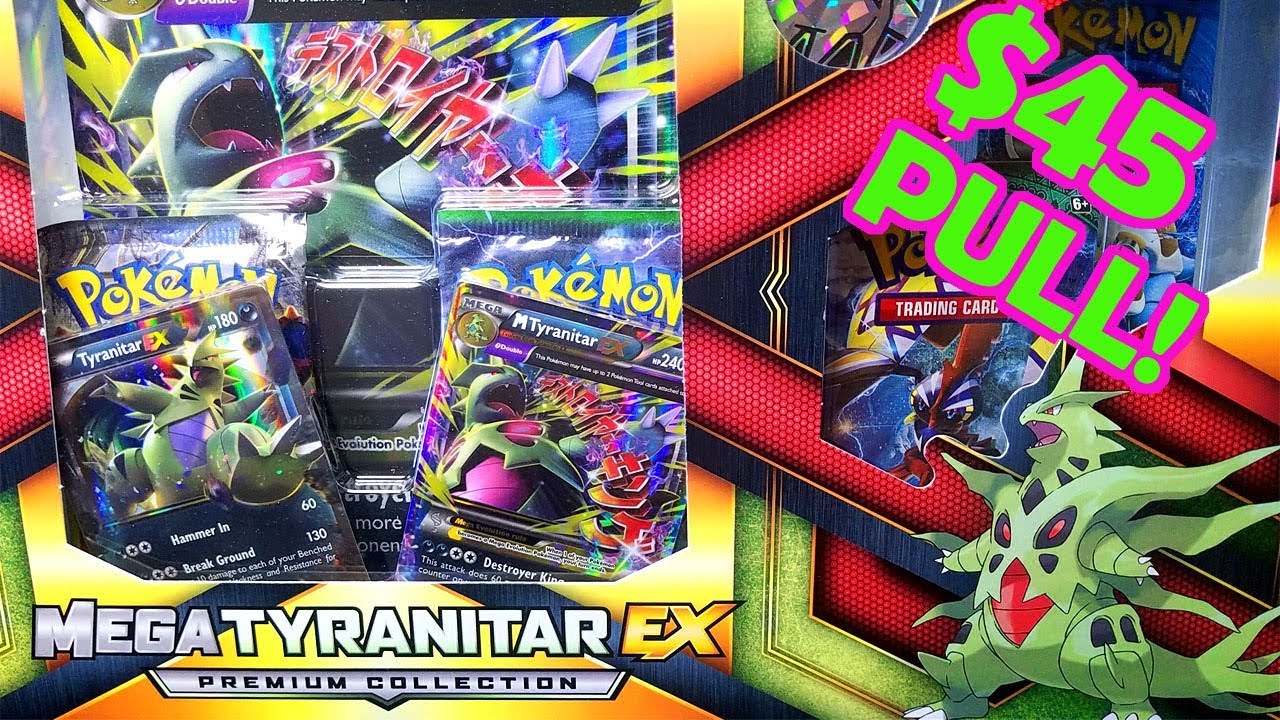 $45 PULL! AMAZING MEGA TYRANITAR EX PREMIUM COLLECTION BOX! POKEMON UNWRAPPED