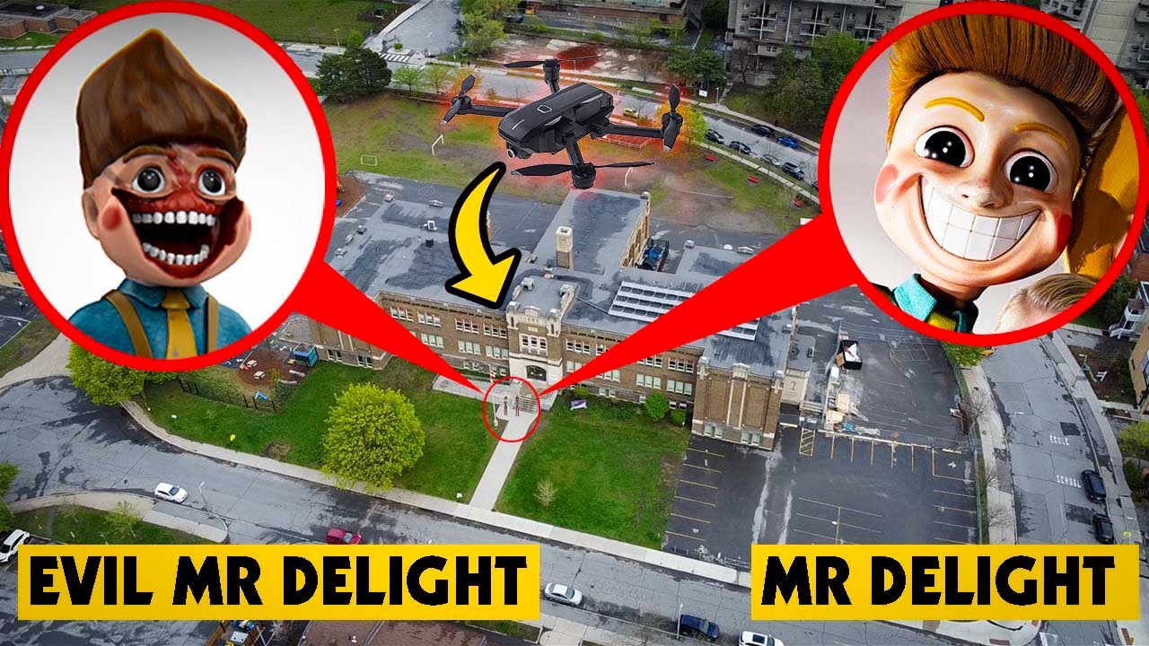 DRONE CATCHES MR DELIGHT VS EVIL MR DELIGHT IN THE BACK OF THE POPPY PLAYTIME SCHOOL (THEY FOUGHT)
