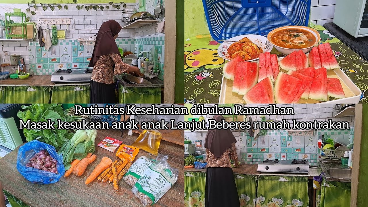 Rutinitas Keseharian dibulan Ramadhan || Masak Menu Berbuka kesukaan anak anak Lanjut Beberes Rumah