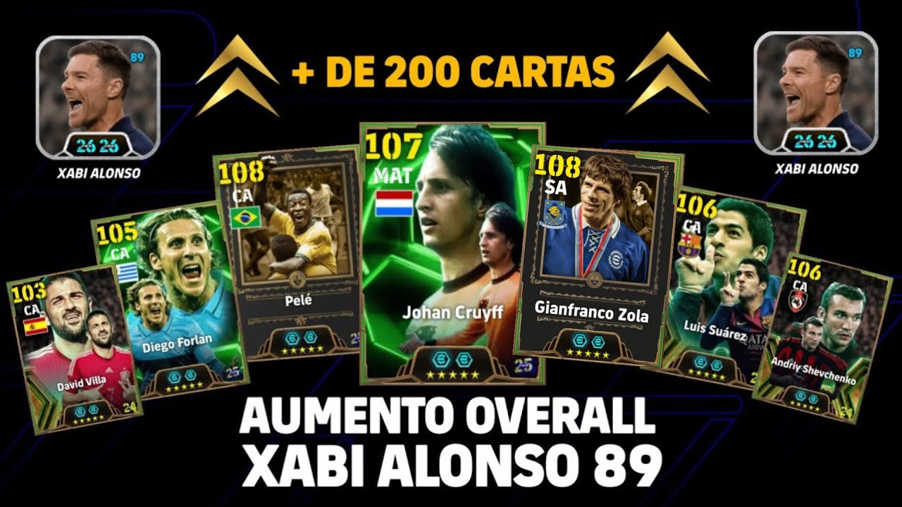 ⏫️ XABI ALONSO 89 TÉCNICO COM AUMENTO DE OVERALL  EFOOTBALL RATING UPGRADE