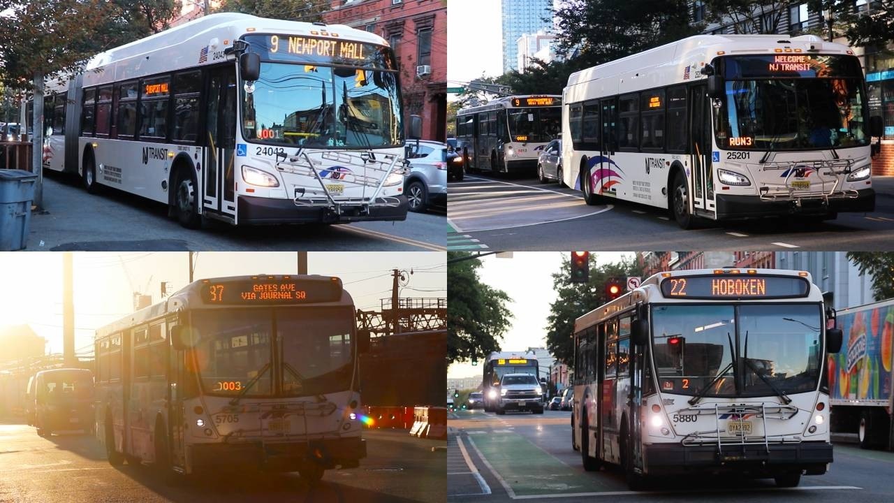 New Jersey Transit: Assorted Bus Action in Hoboken and Jersey City (w/ NABI 416.15 & New Flyer XD40)