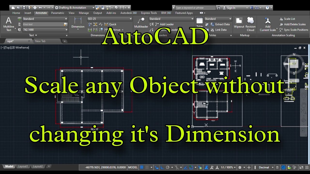 AutoCAD - Scale Objects without changing it's Dimensions
