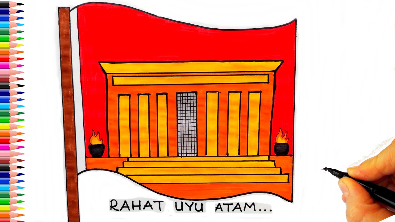 10 Kasım Anıtkabir Çizimi - 10 Kasım Çizimleri - 10 Kasım Atatürk Resmi - Atatürk Çizimleri