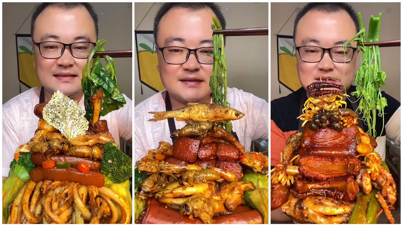 Mukbang#74 :Eat belly pork, 😋😋 Fried skewers. Noodles 🍜🍜#belly #mukbang #bellyyummyfood 