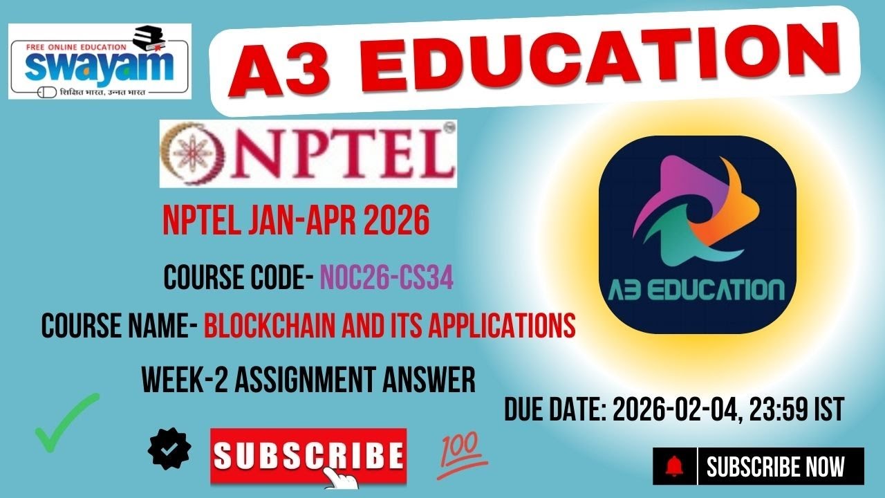 NPTEL Blockchain and its Applications Week 2 Assignment Answers | noc26-cs34