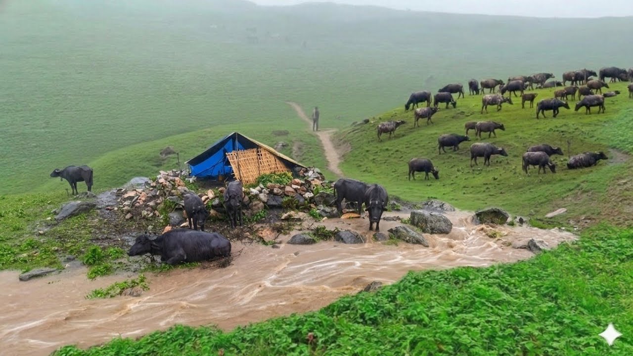 Naturally Beautiful Mountain Village Life During the Rain | Most Peaceful And Relaxation Rural Life|