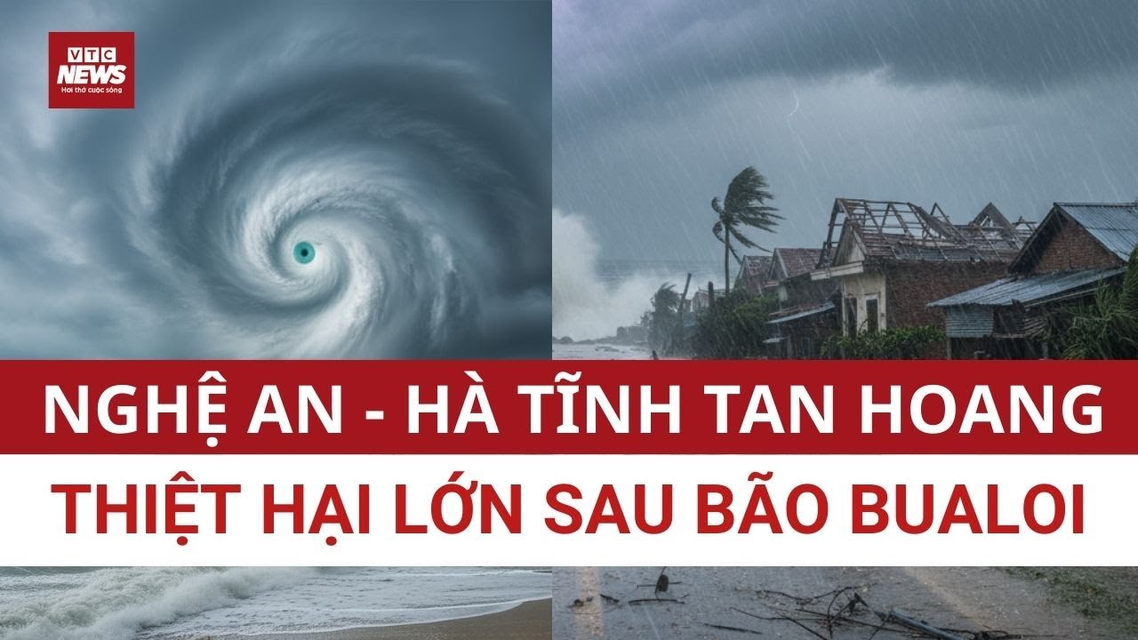 Bão số 10 Bualoi tàn phá kinh hoàng Nghệ An – Hà Tĩnh: Gió giật cấp 15, thiệt hại hàng loạt
