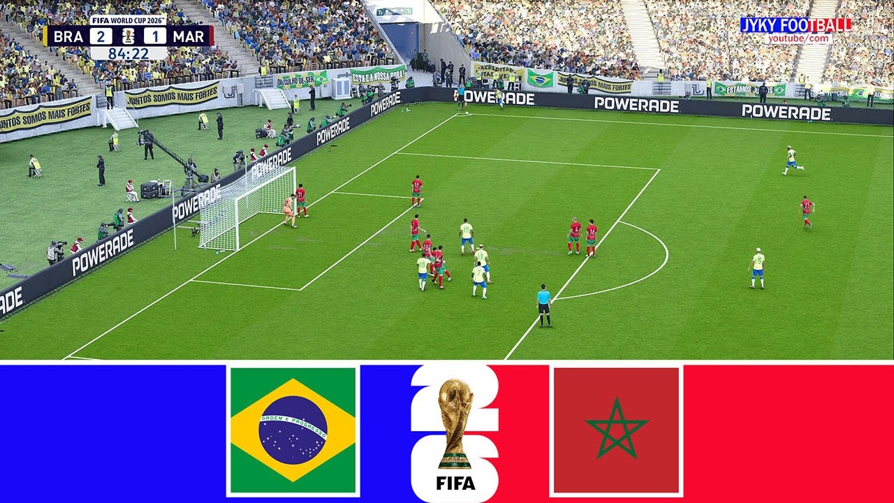 BRAZIL VS MOROCCO GROUP - C | FIFA World Cup 2026 (USA) | Full Match All Goals | PES Gameplay PC