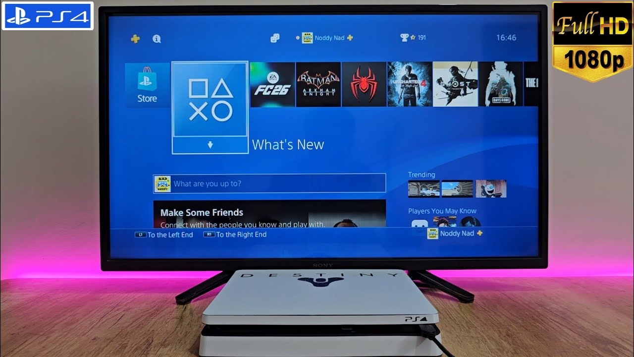 PS4 Slim with 1080P HDR TV in 2025
