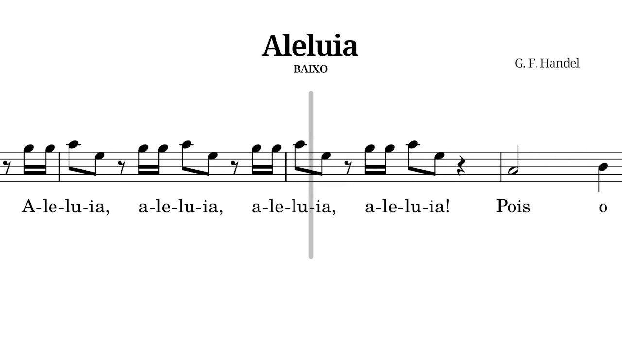 Aleluia de Handel - Baixo - (Dó Maior)