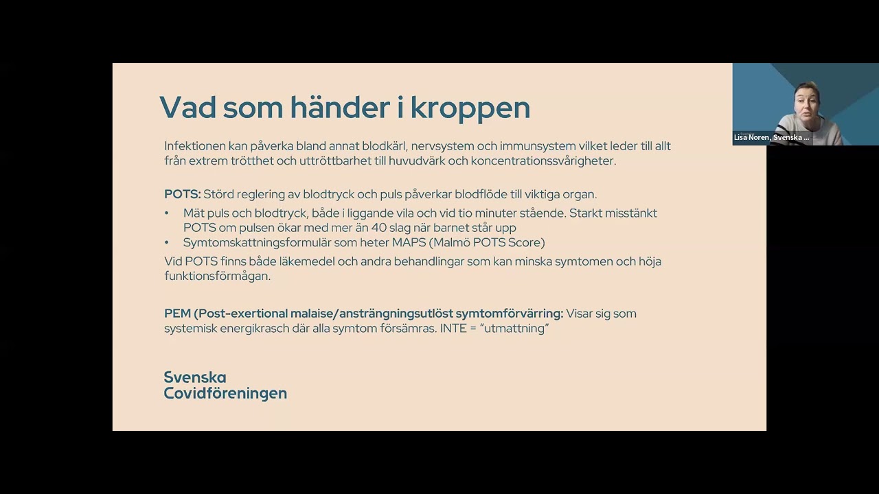 Fem minuter om postcovid hos unga.