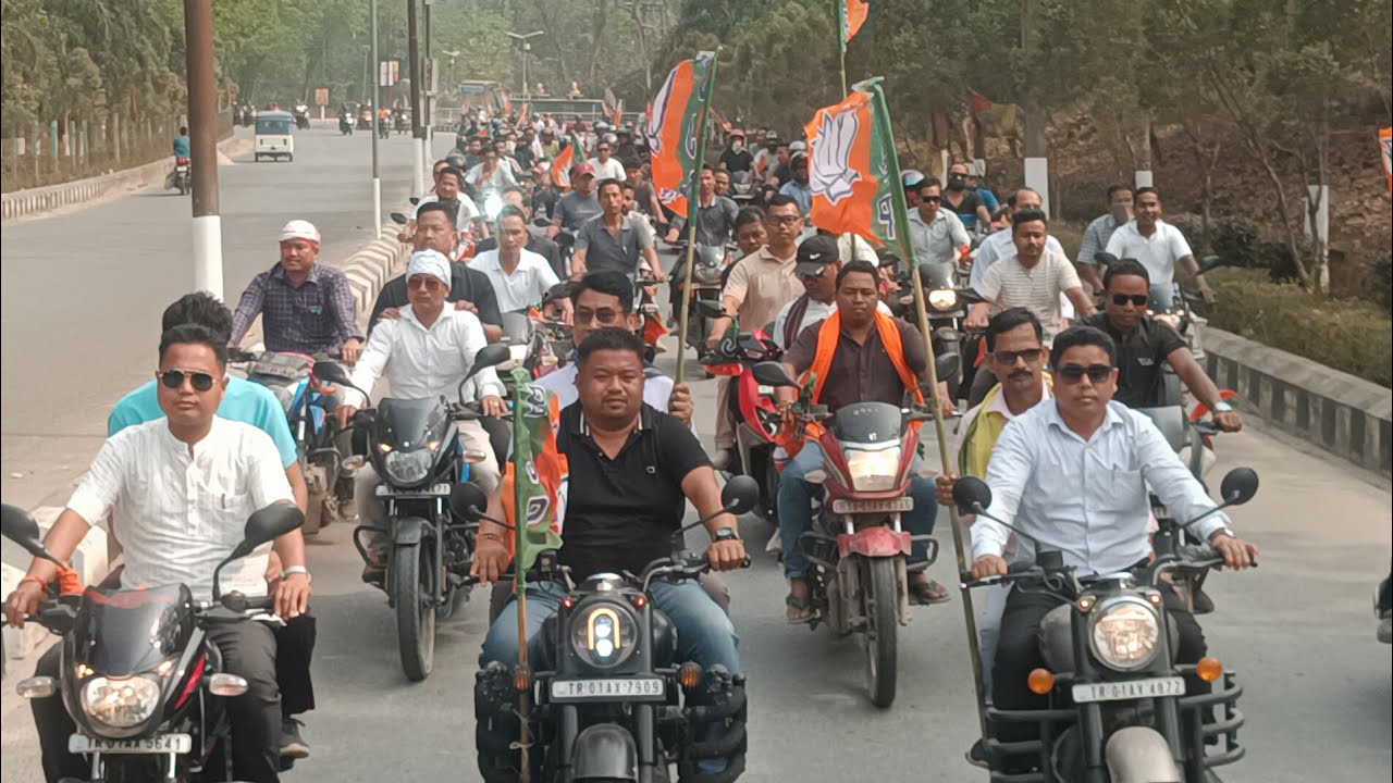 ADC CHONGBARI NO TWI TAKARJALA KOTOR BJP NI BIKE RALLY ADC 28 TA NI 28 NO MANSINAI SAKNA