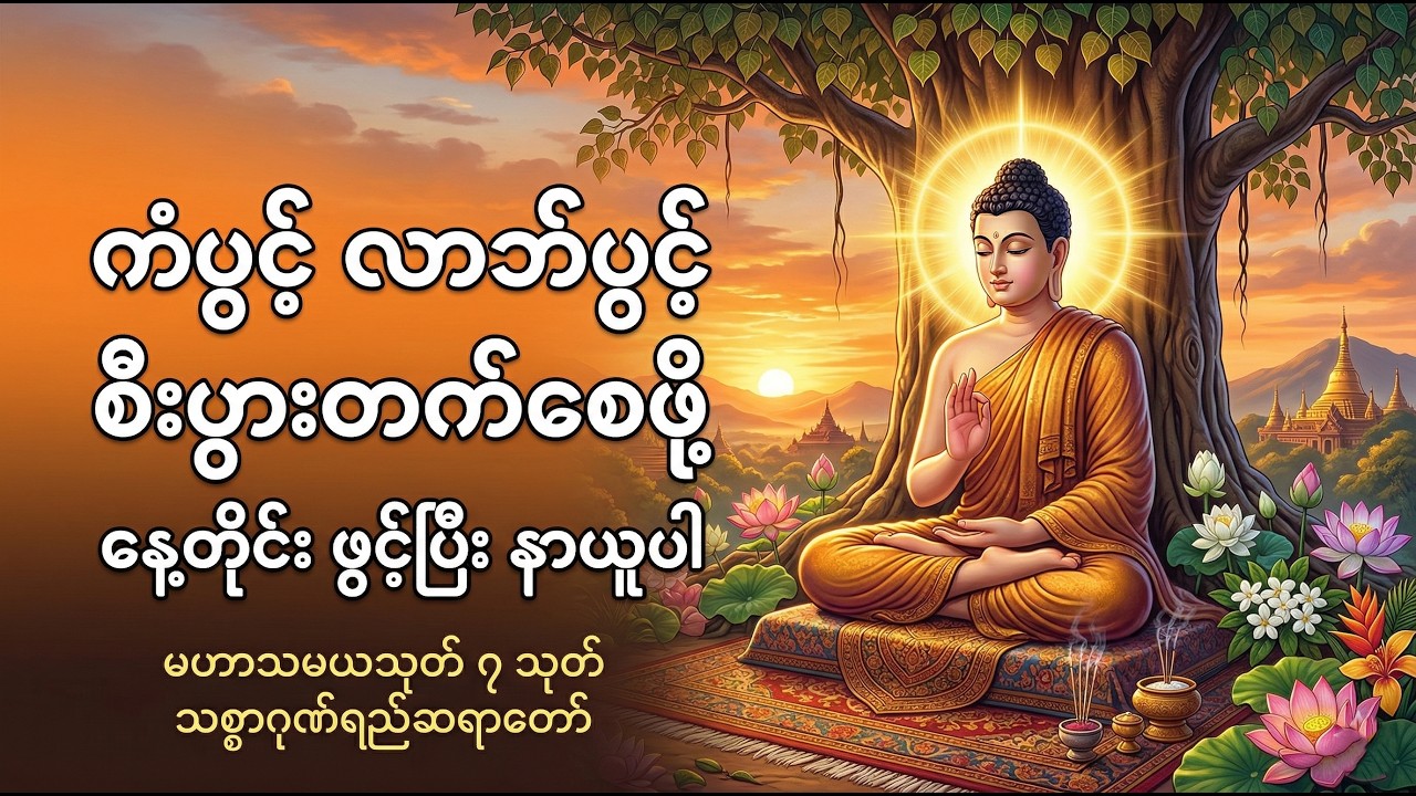 # မဟာသမယသုတ် ၇ သုတ် | အန္တရာယ်ကင်း ပရိတ်တရားတော် နံနက် ည ပူဇော်ပါ