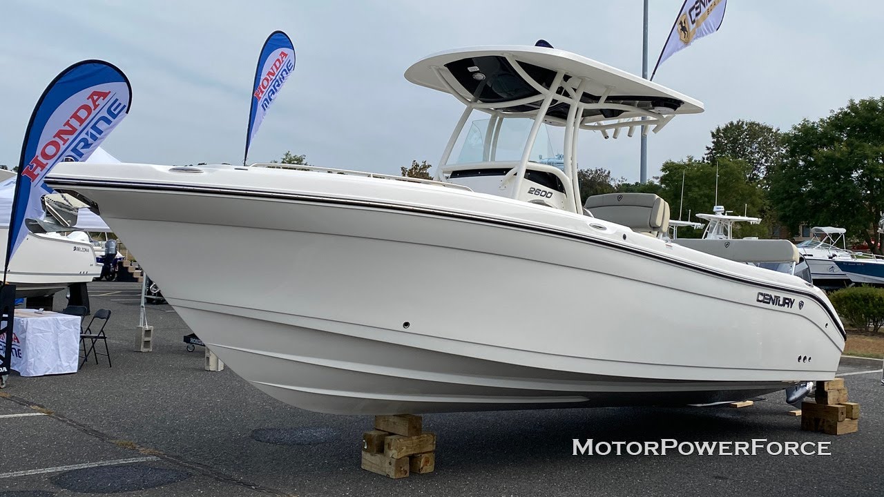 Center Console 2021 Century 2600 Boat powered by two Yamaha 200 Outboards