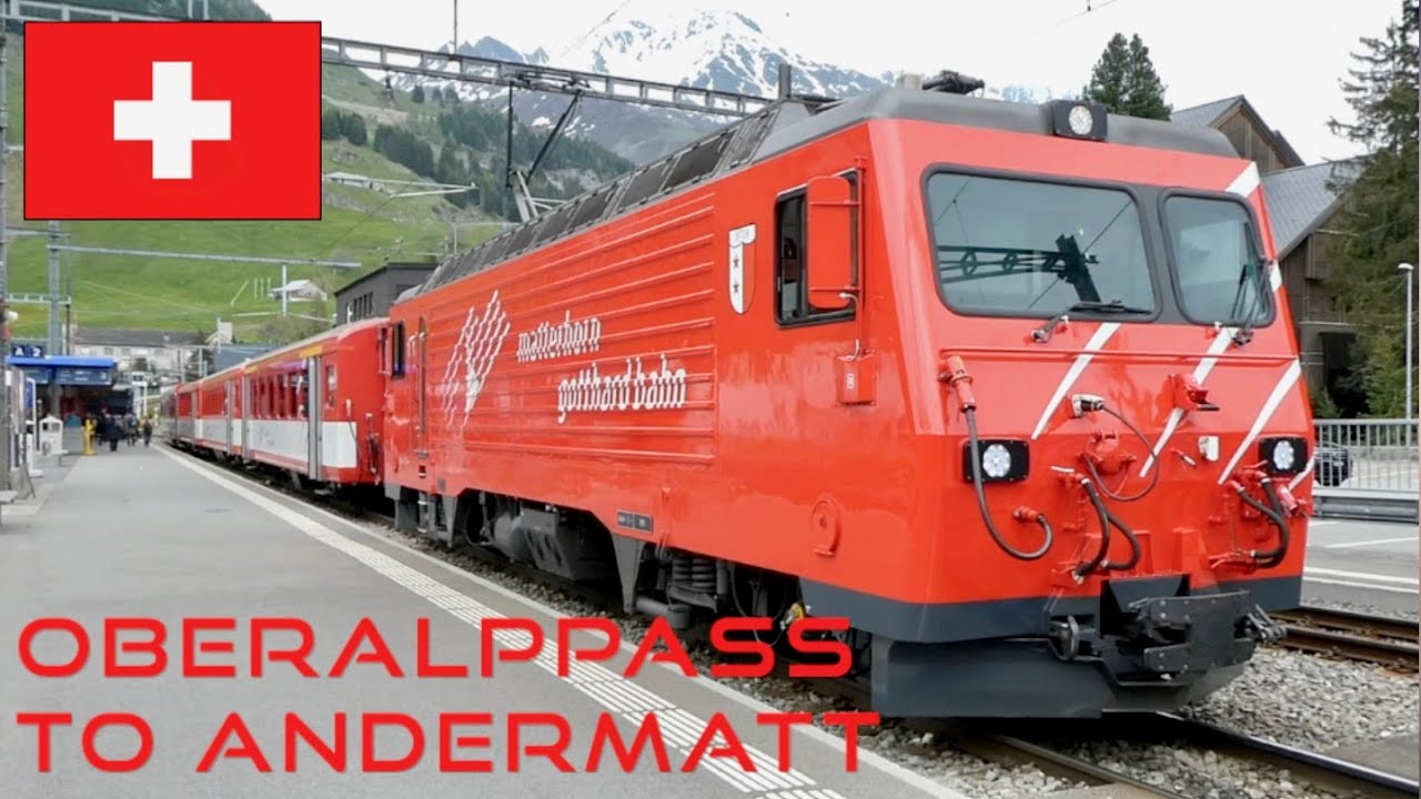 Travelling the Matterhorn Gotthard Bahn; Oberalppass to Andermatt