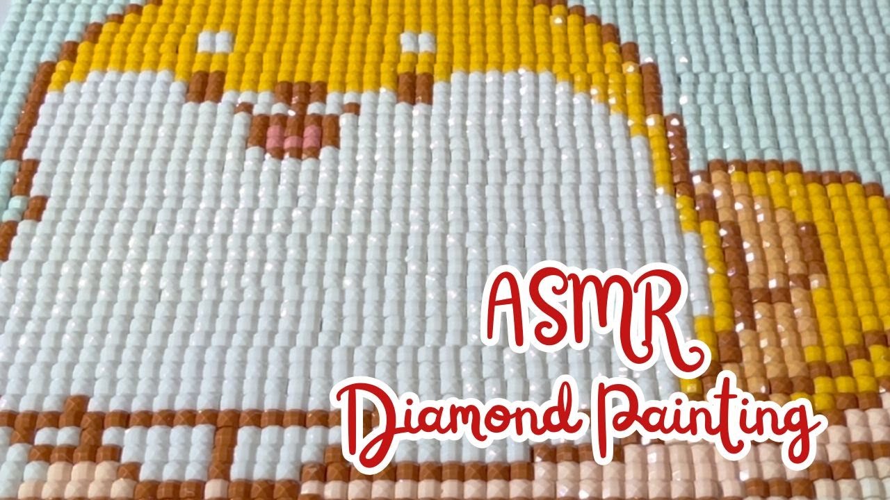 ASMR Diamond painting Start to Finish Squares Satisfying and Relaxing | No talking | Real Time