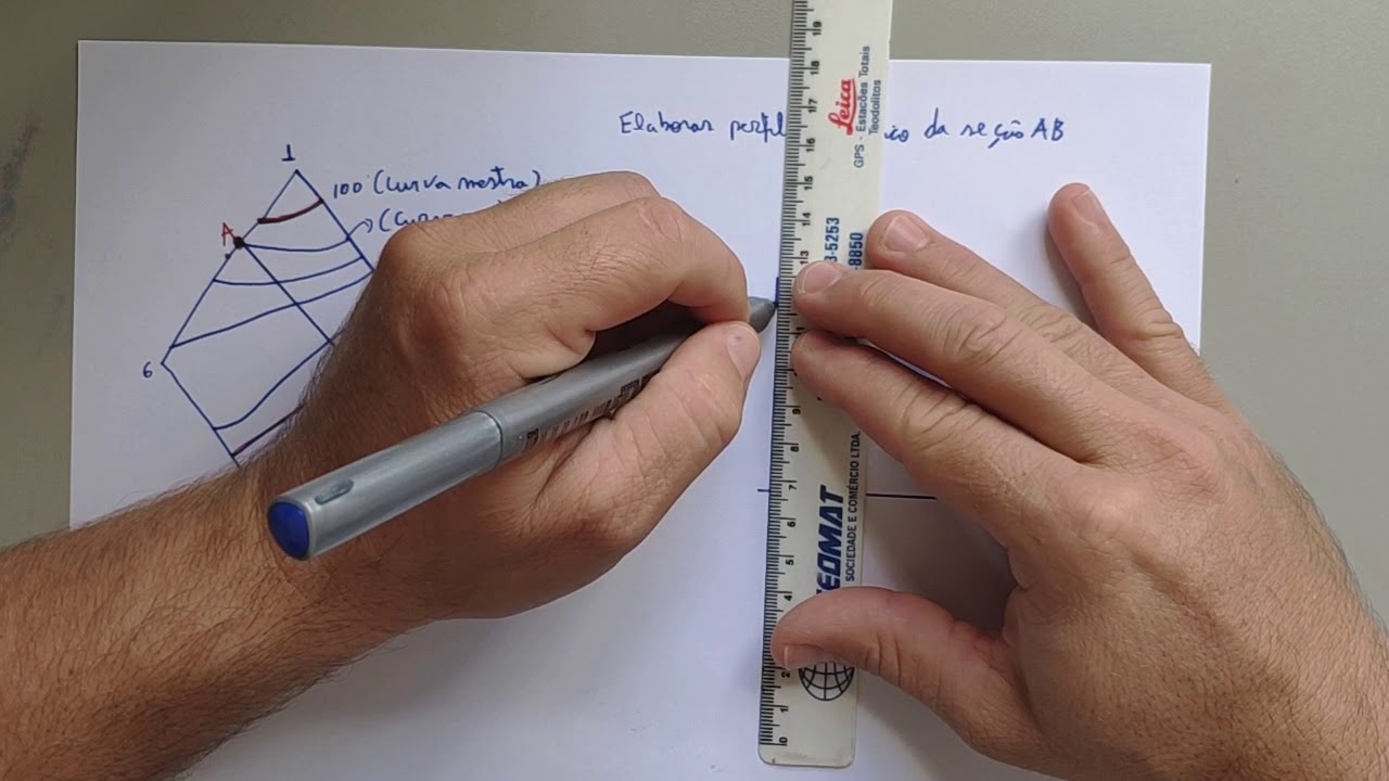 TOPOGRAFIA - ELABORAÇÃO DE PERFIL TOPOGRÁFICO A PARTIR DE PLANTA TOPOGRÁFICA PLANIALTIMÉTRICA - 1/2