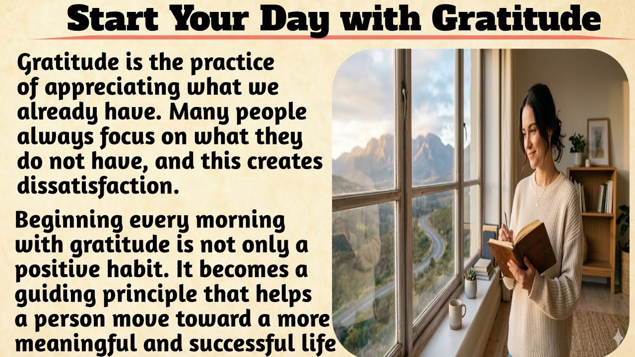 Start Your Day with Gratitude | learn English|Improve your English Fluency #englishcoach #shortvideo