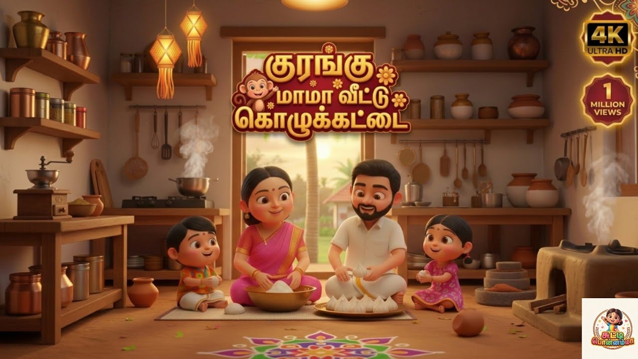 @குரங்கு மாமா வீட்டுல கொழுக்கட்டை! Kurangu mama veetla kolukkatta song /chutty ponnamma kids rhymes#
