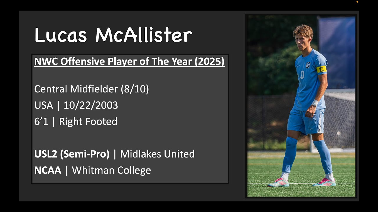 Lucas McAllister | Central Midfielder | USL2 + NCAA | 2025 Highlights