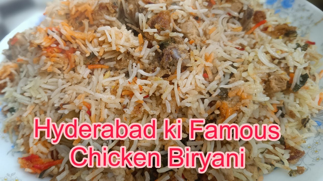 Hyderabad ki  FamousBiryani# Dawaton wali Chicken Hyderabadi Biryani#restaurent_style #food #yummy.🥰