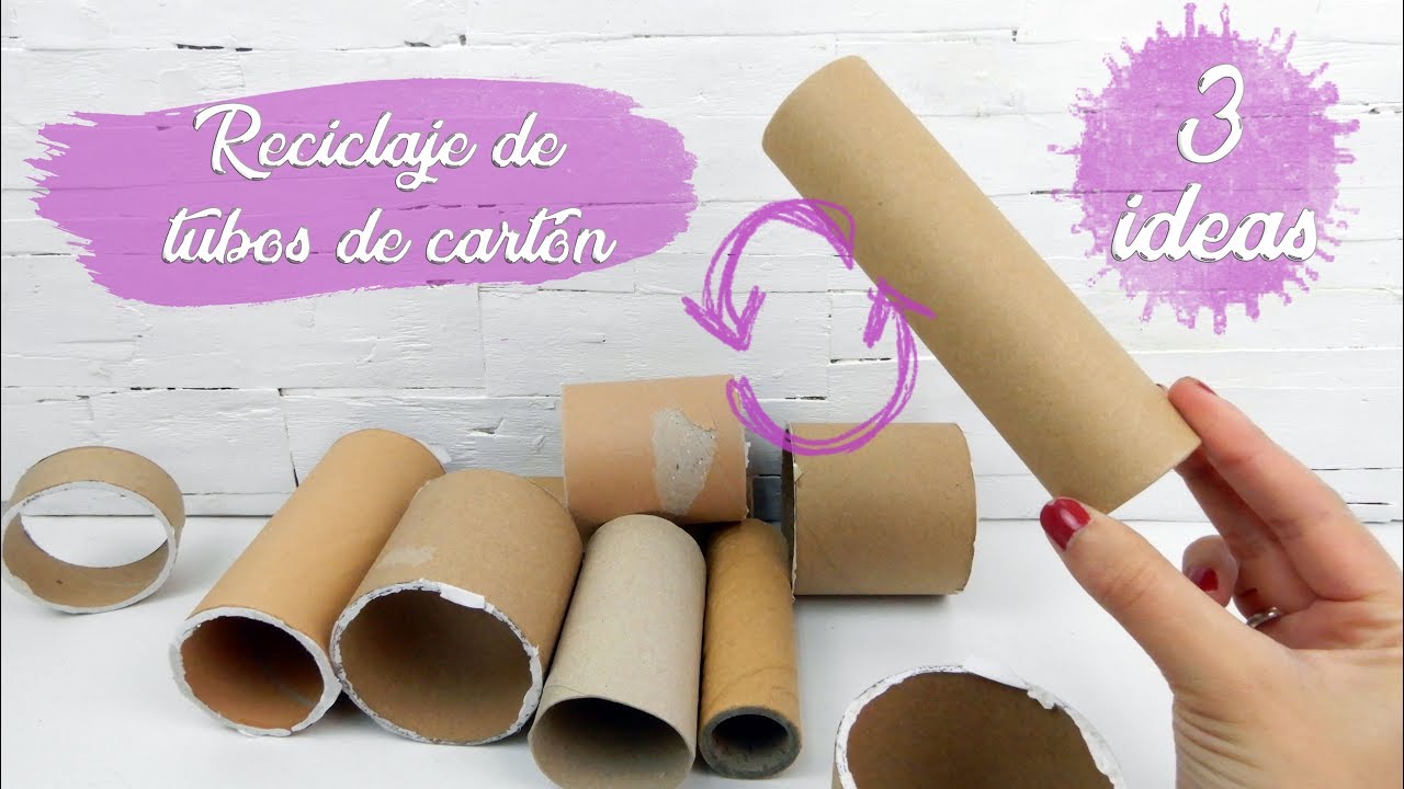 3 IDEAS PARA RECICLAR TUBOS DE CARTÓN - RECICLAJE CREATIVO
