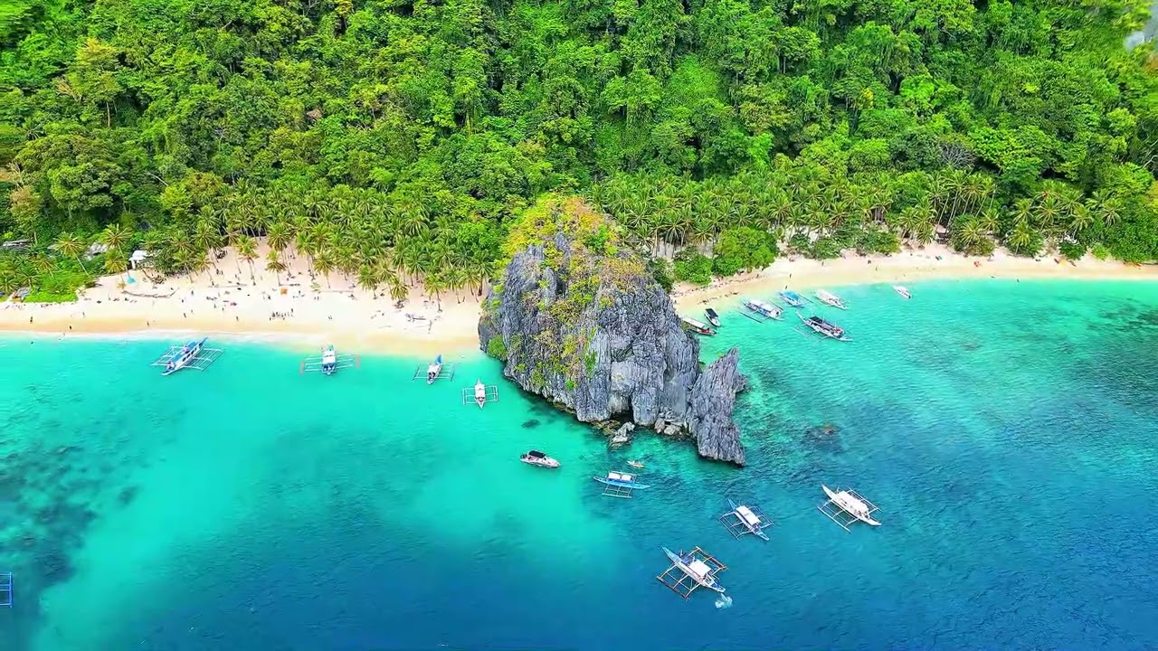 Seven Commando Beach 🇵🇭 | Stunning 4K Drone Footage of El Nido's Hidden Paradise