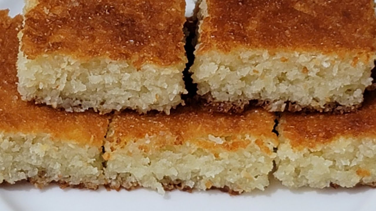 طريقة تحضير صينية جوز الهند السهلة واللذيذة Best Coconut dessert, Coconut Squares Recipe