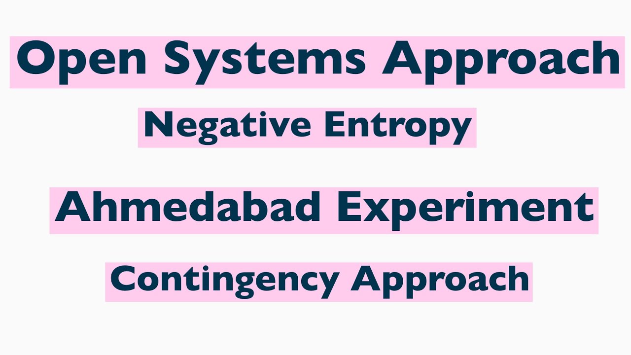 Open Systems Theory | Contingency theory | Quantitative Theory