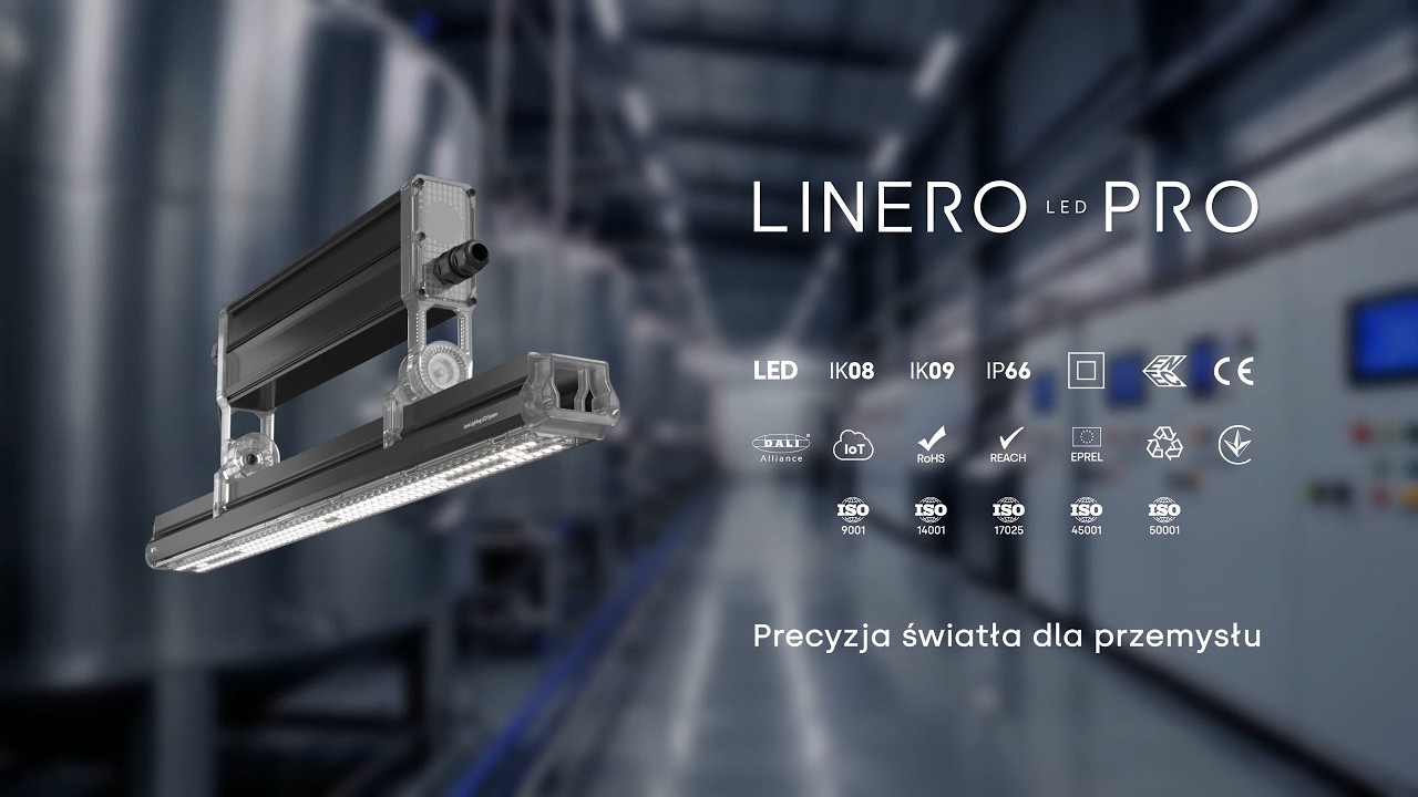 Linero LED Pro - Precyzja światła dla przemysłu | aluminiowy high-bay IP66 w klasie efektywności A